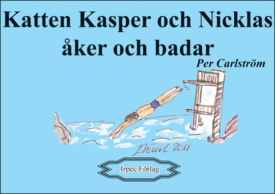 Katten Kasper och Nicklas åker och badar
