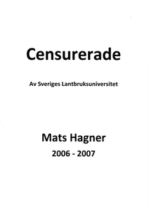 Censurerade av Sveriges Lantbruksuniversitet Ma