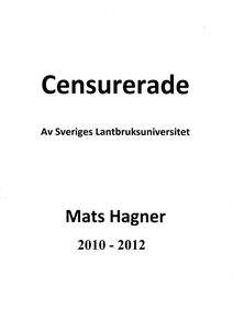 Censurerade av Sveriges Lantbruksuniversitet Ma