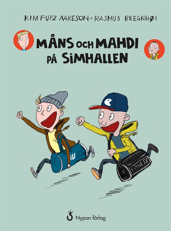 Måns och Mahdi på simhallen