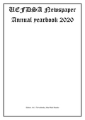 UEFDSA Newspaper Annual yearbook 2020