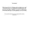 Existence is indeed evidence of immortality if the past is infinite: Or, on proofs of eternal recurrence using transition systems