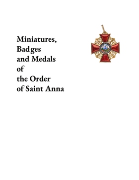 Miniatures, Badges and Medals of The Order of S