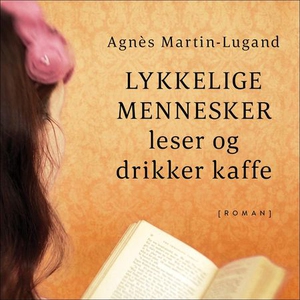 Lykkelige mennesker leser og drikker kaffe (l