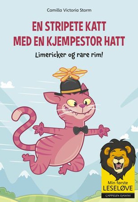 En stripete katt med en kjempestor hatt