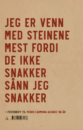 Jeg er venn med steinene mest fordi de ikke snakker sånn jeg snakker